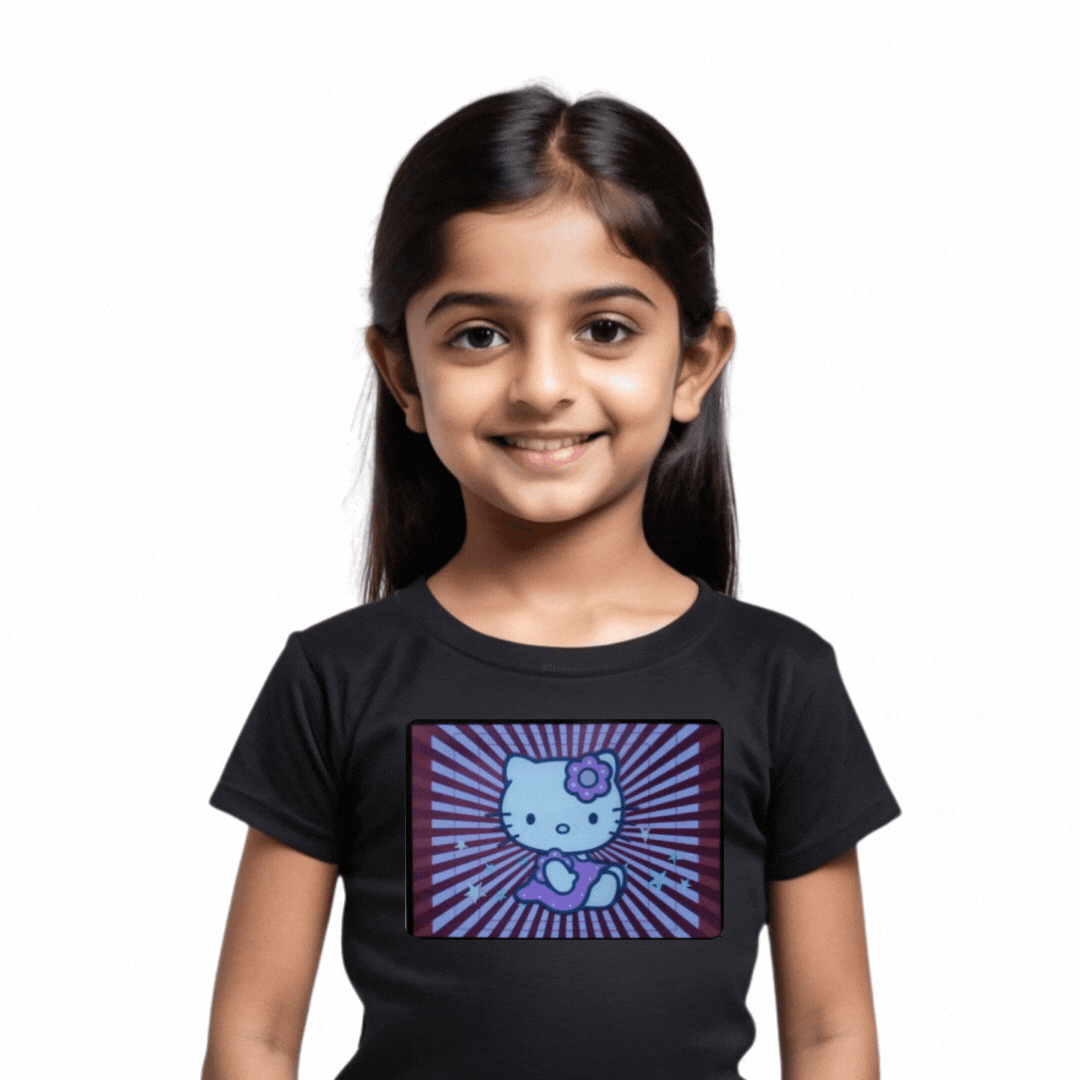 Kitty Black LED Tshirt & Panel For Kids – GR-PRO58