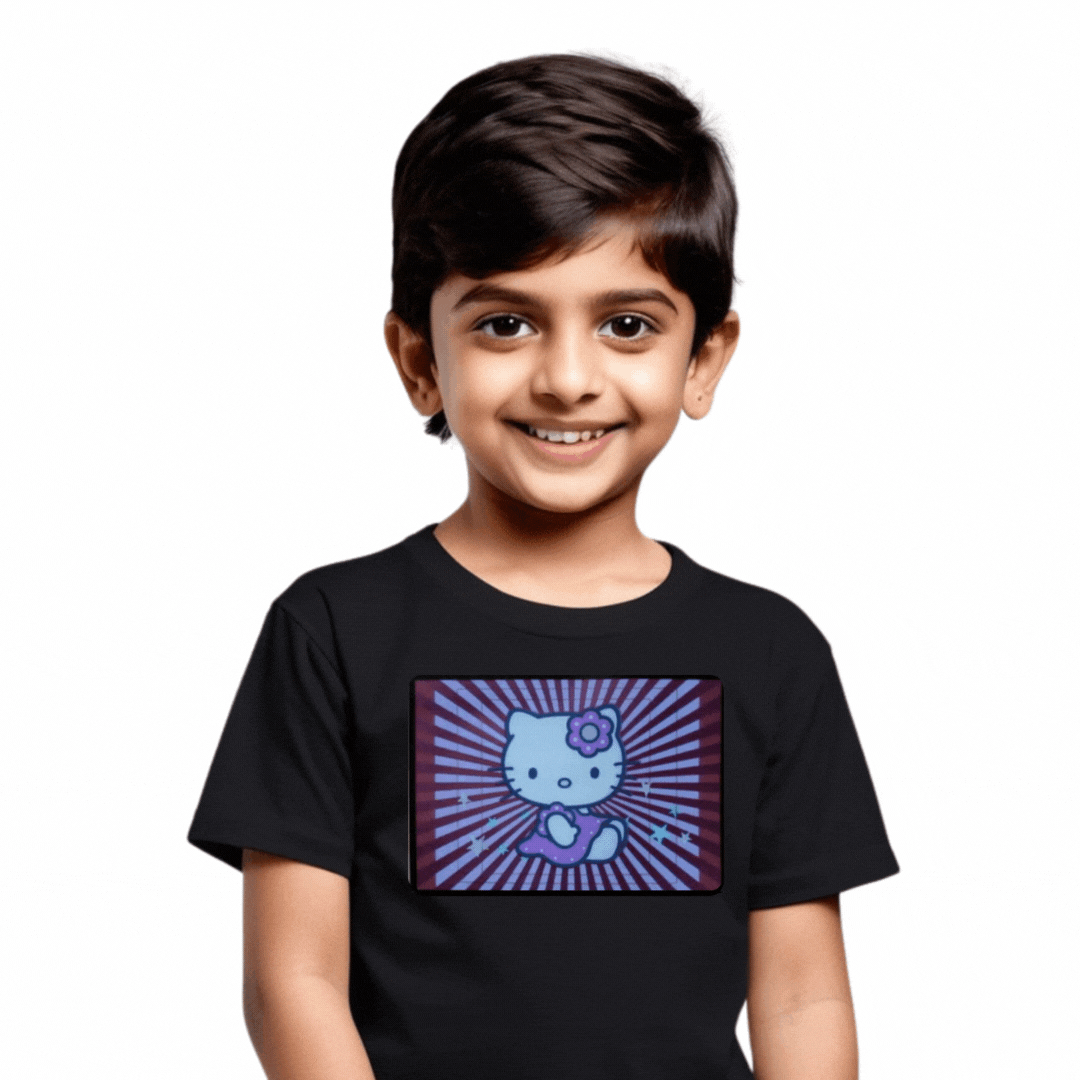 Kitty Black LED Tshirt & Panel For Kids – GR-PRO58