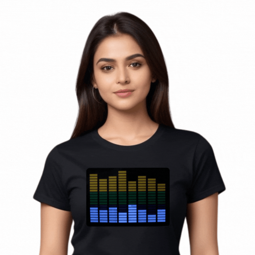 Equalizer Yellow Green Purple Black LED Tshirt & Panel For Men and Women – GR-PRO62