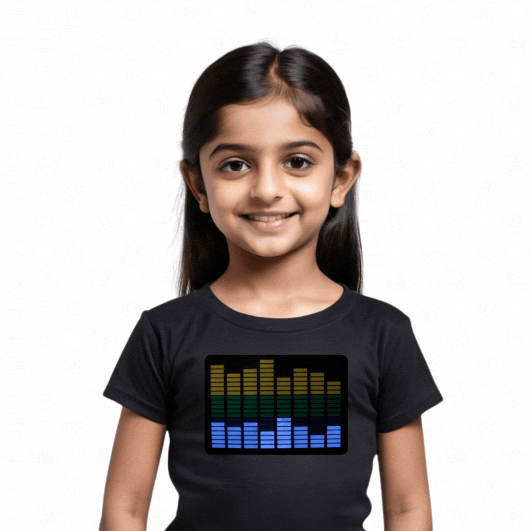 Equalizer Yellow Green Purple Black LED Tshirt & Panel For Kids – GR-PRO62
