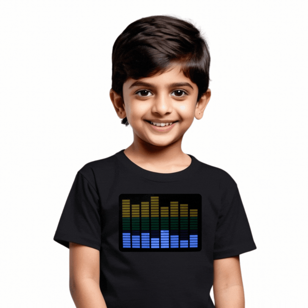 Equalizer Yellow Green Purple Black LED Tshirt & Panel For Kids – GR-PRO62