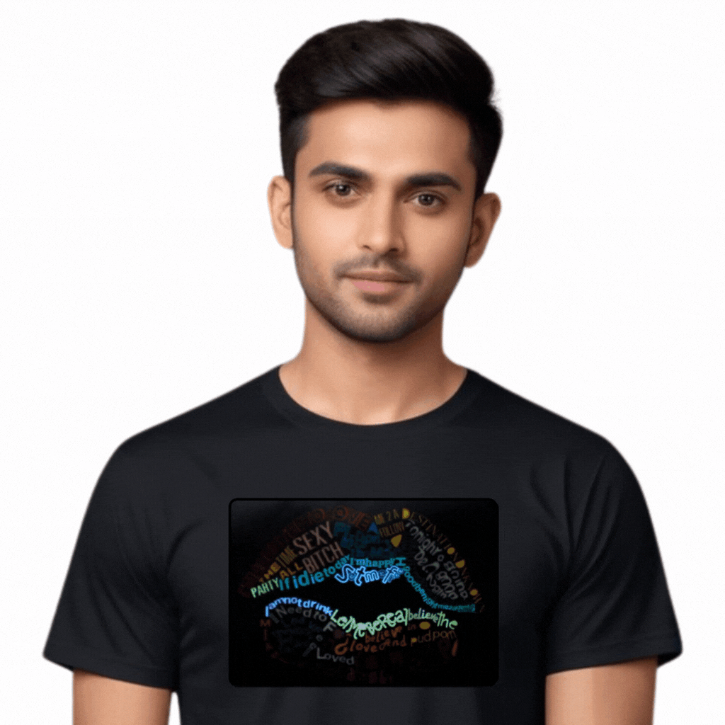 Sexy Lips Black LED Tshirt & Panel For Men and Women – GR-PRO41