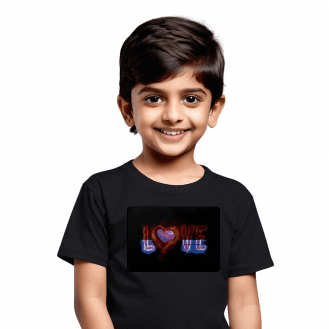 Love Black LED Tshirt & Panel For Kids – GR-PRO47