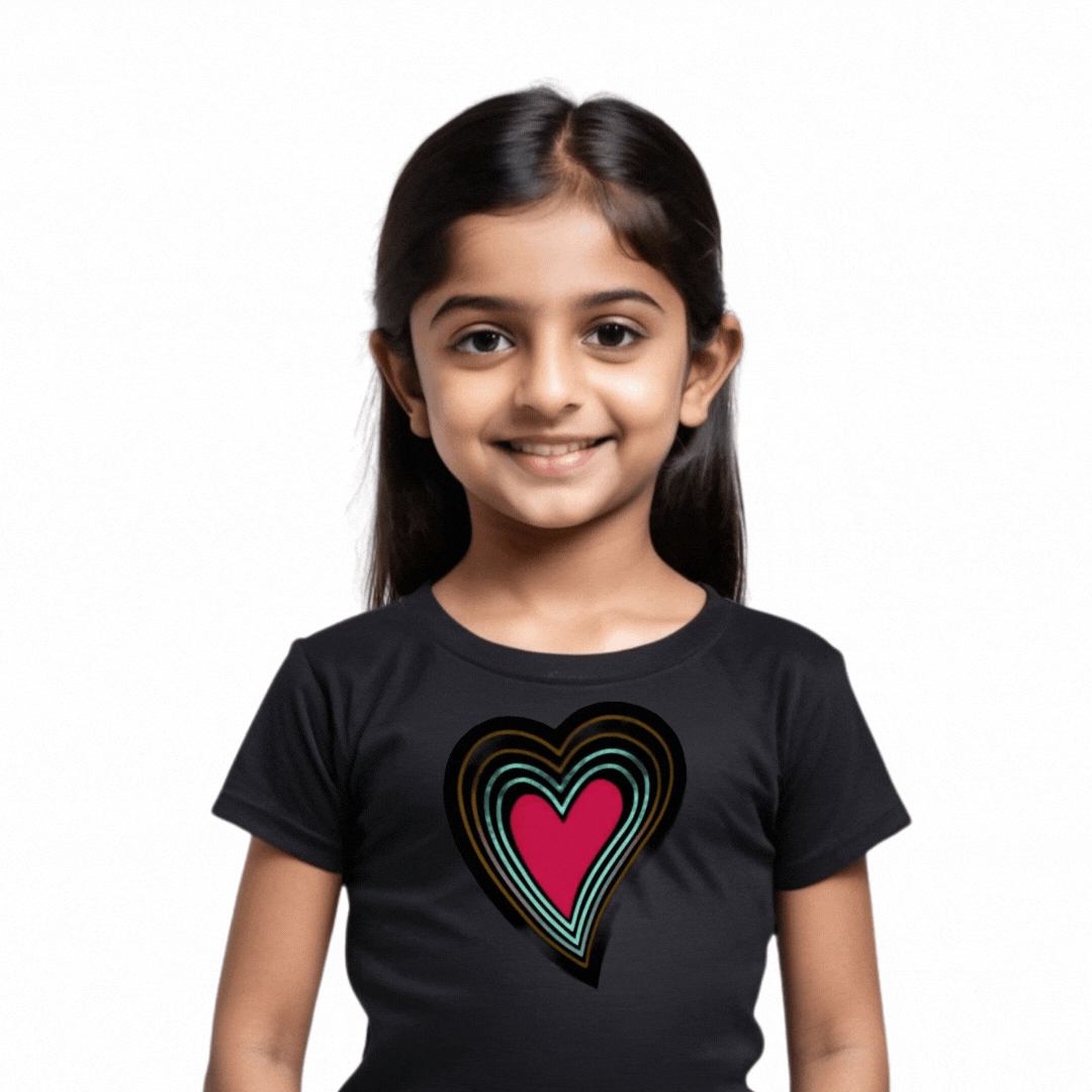 Heart Cut Out Black LED Tshirt & Panel For Kids – GR-PRO53