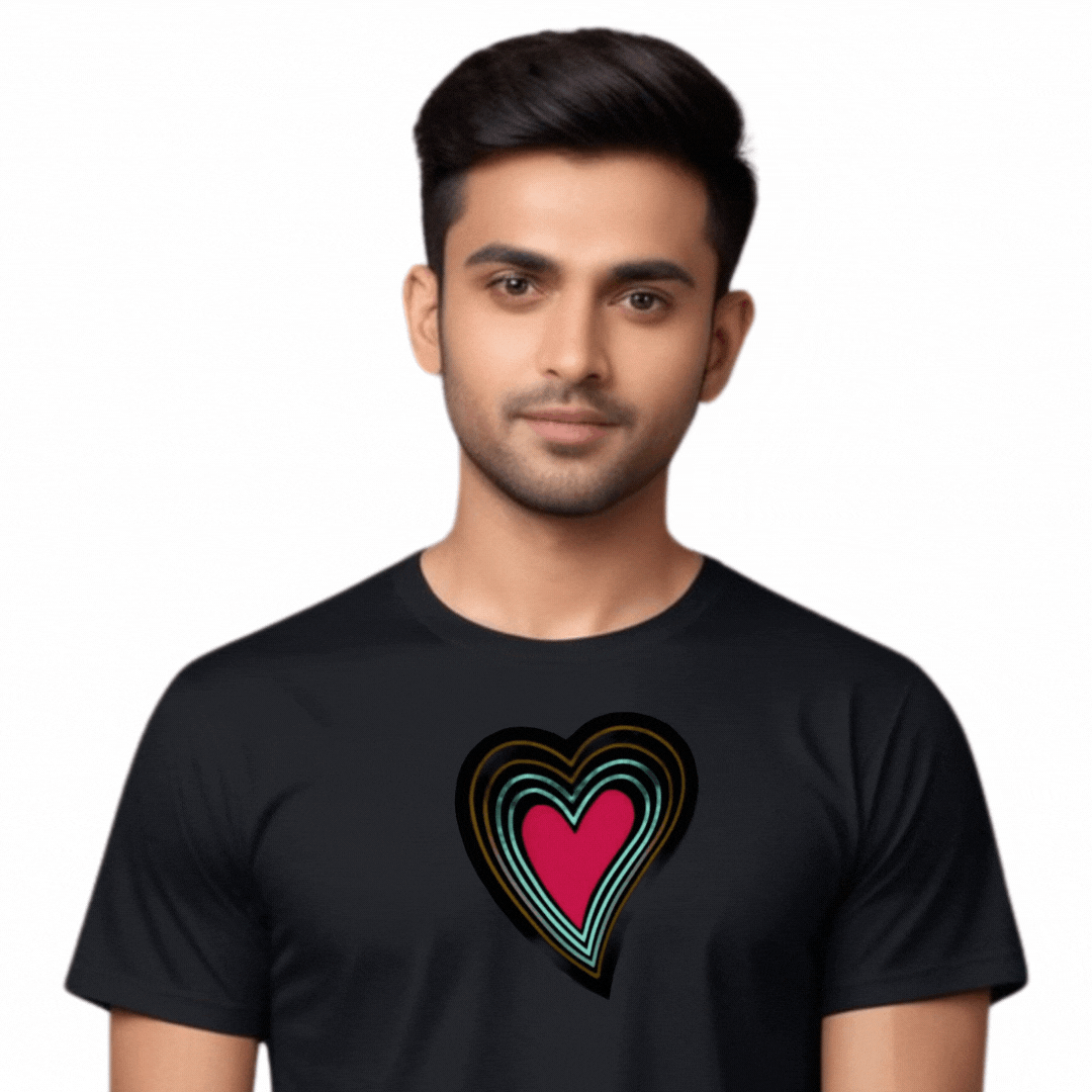 Heart Cut Out Black LED Tshirt & Panel For Men and Women – GR-PRO53