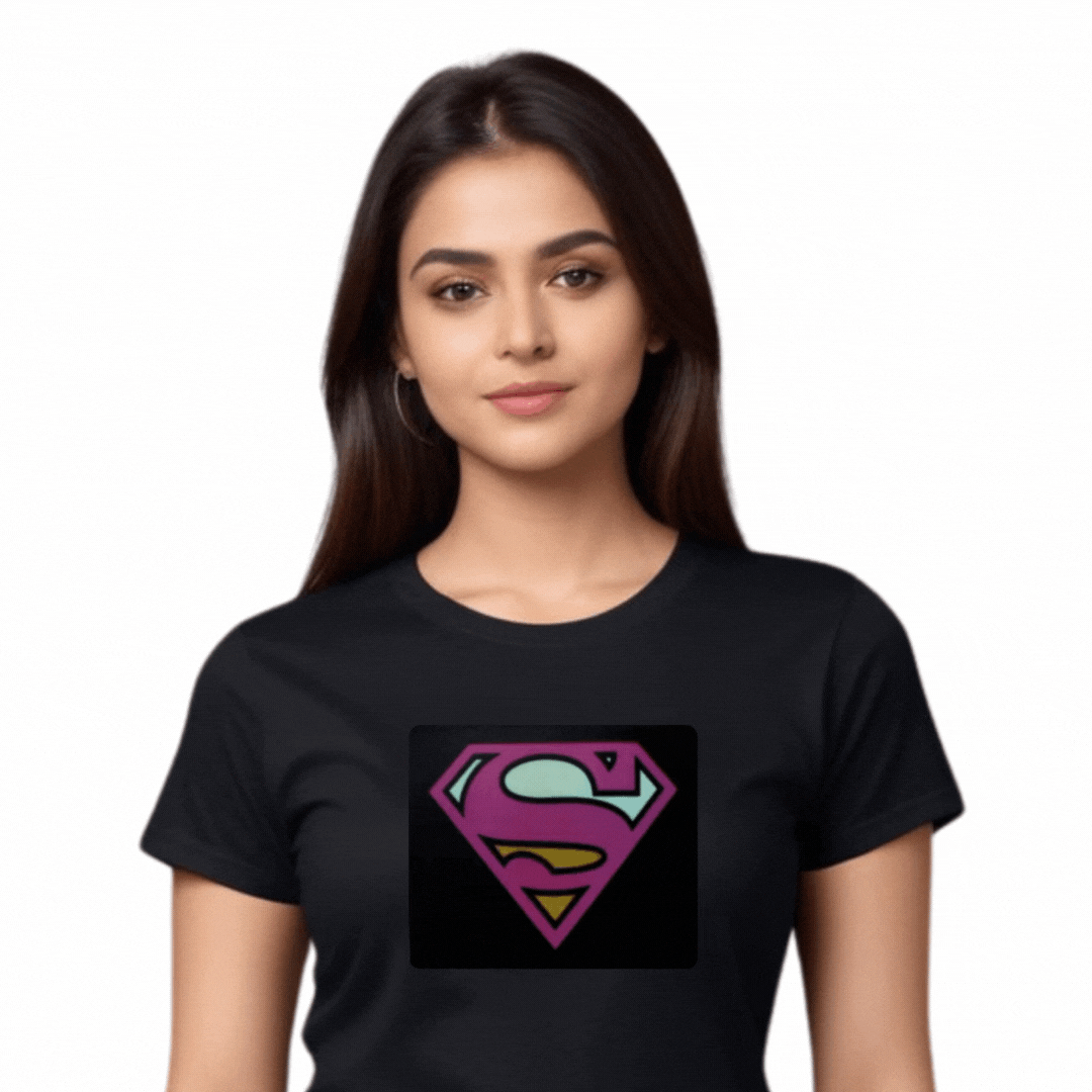 Super Steel Man Black LED Tshirt & Panel For Men and Women – GR-PRO55