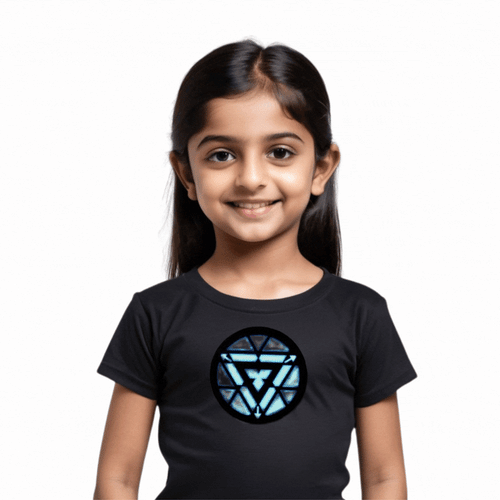 ARC Hero Boys Kids LED Black Cotton T-Shirt