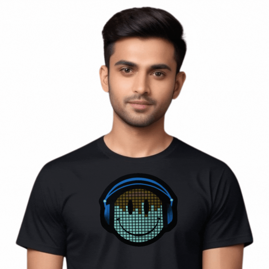 Smiley Cut Out Black LED Tshirt & Panel For Men and Women – GR-PRO67