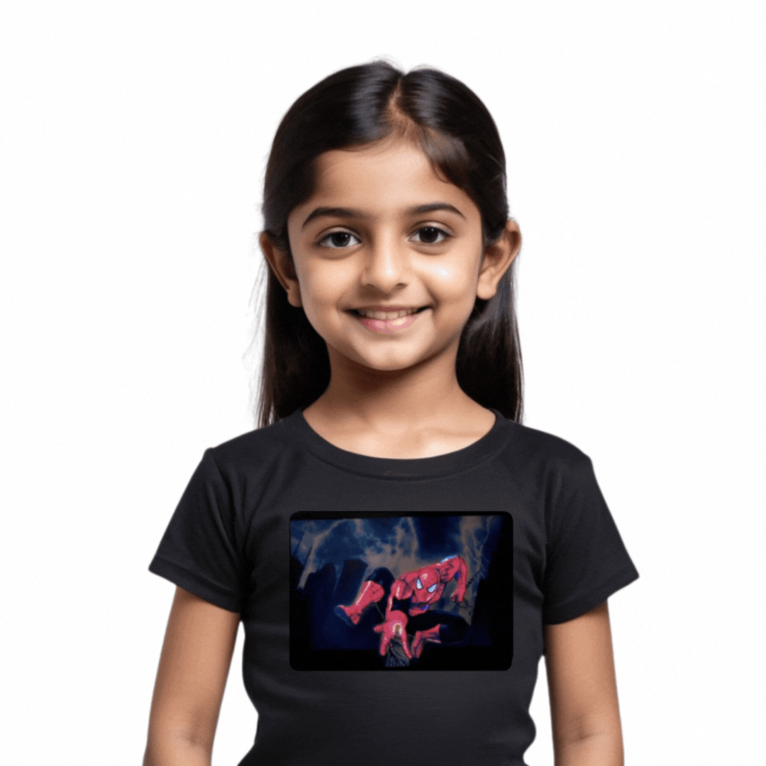 Go Spidy Black LED Tshirt & Panel For Kids - GR-PRO48
