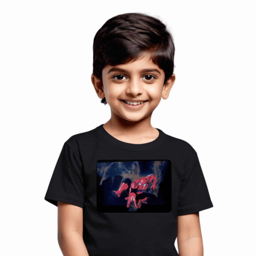 Go Spidy Black LED Tshirt & Panel For Kids - GR-PRO48