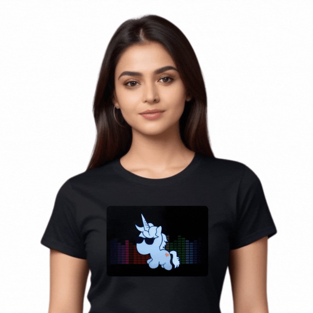 Unicorn Black LED Tshirt & Panel For Men and Women – GR-PRO64