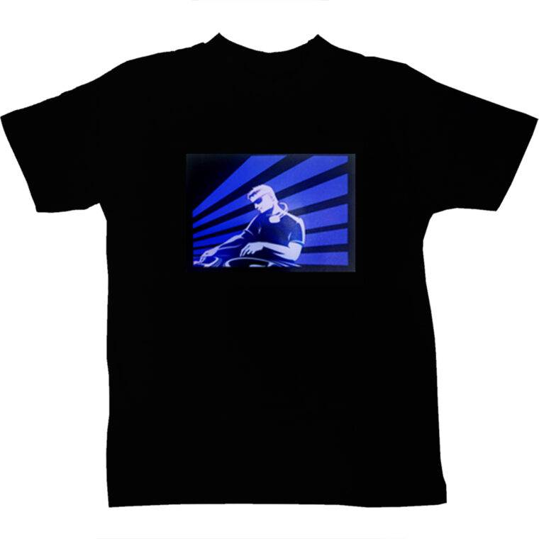 DJ Purple Black LED Tshirt