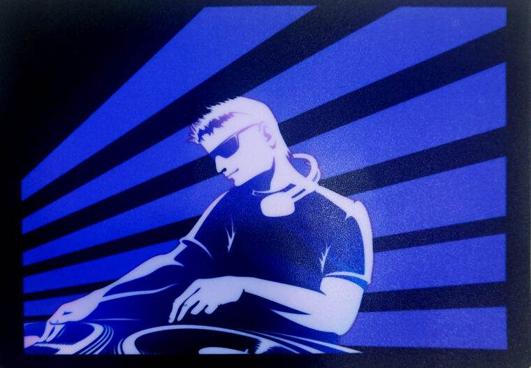 DJ Purple Black LED Tshirt