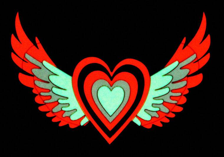 Fly Heart Black LED Tshirt
