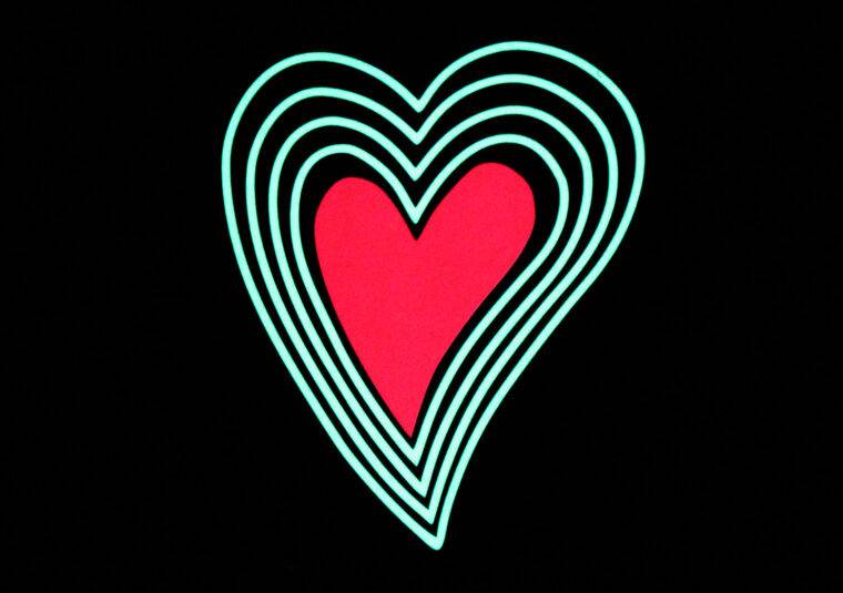 Heart Cut Out Black LED Tshirt