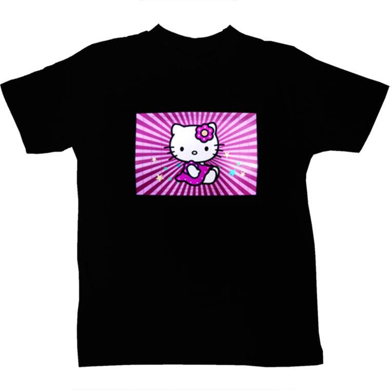 Kitty Black LED Tshirt