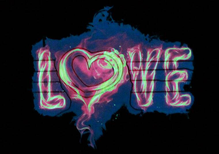 Love Black LED Tshirt