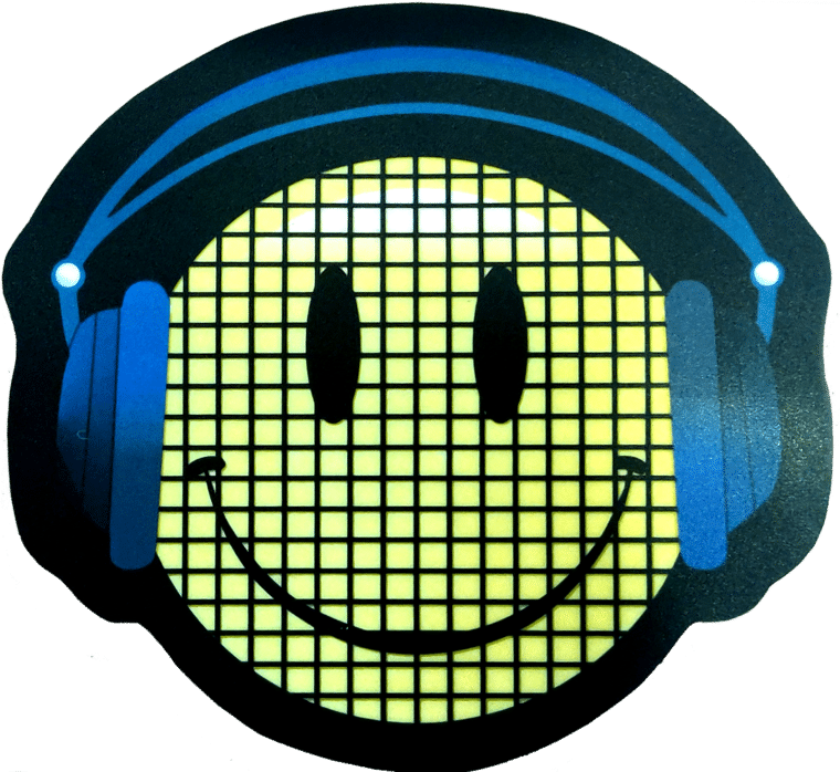 Smiley Cut Out Black LED Tshirt