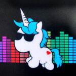 Unicorn Black LED Tshirt