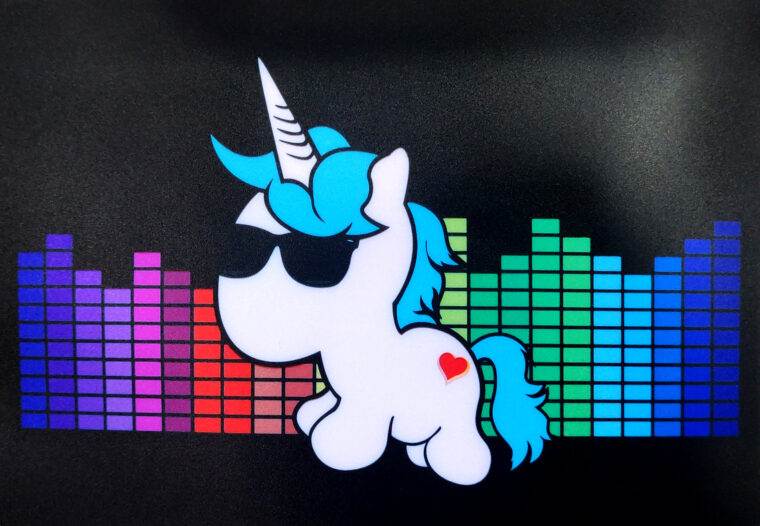 Unicorn Black LED Tshirt